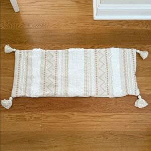 Boho Beige and White Tassel pillow cover